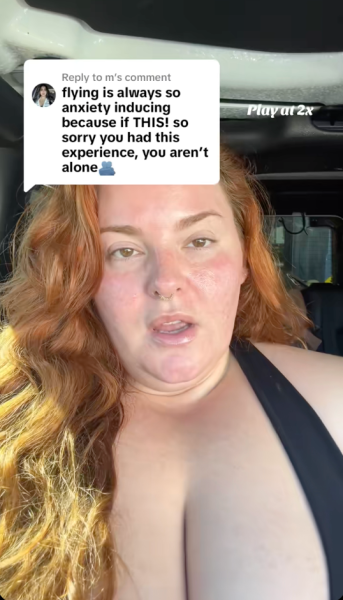 Plus sized Model claims flight attendant told her to lose weight during first-class flight with son